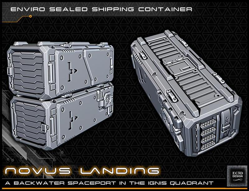 Scifi Shipping Container - 28-32mm gaming - Novus Landing