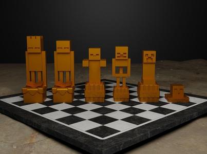 Minecraft Figure Chess Set - TnT Minecraft Character