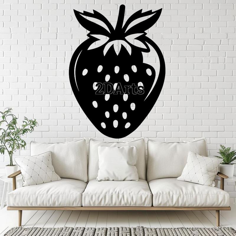 Strawberry 2D Wall Art/Window Art - Digital STL & SVG File