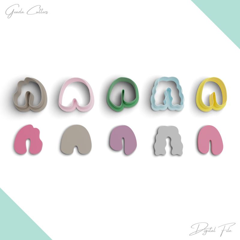 Arch Shapes Polymer Clay Cutter Package, 5 Models, 2 Cutter Version, 5 Sizes Included, No: 1005