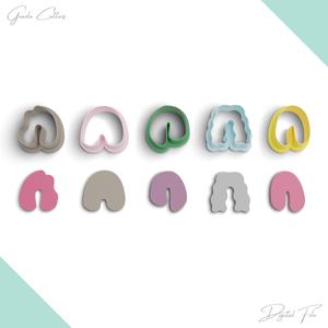 Arch Shapes Polymer Clay Cutter Package, 5 Models, 2 Cutter Version, 5 Sizes Included, No: 1005