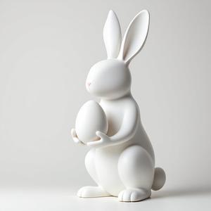 Rustic Easter Bunny Figurine – Farmhouse Style