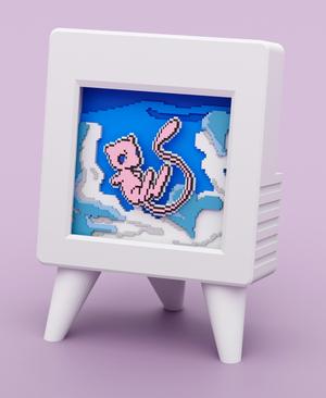 POKEMON MEW - Pixel Voxel Art Frame (No support, 3MF included)