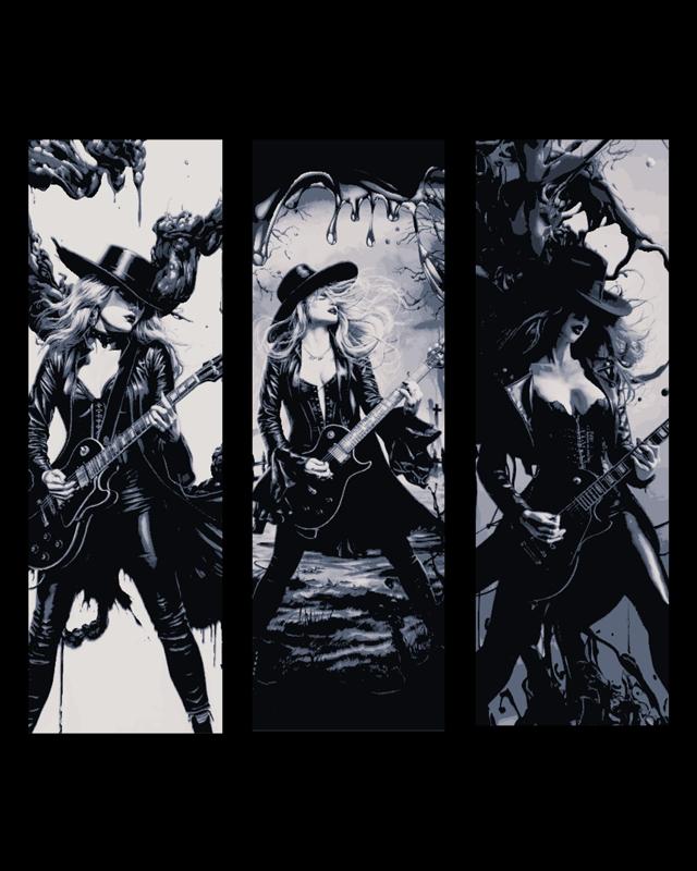 Rock and Roll Lives - Rock Power Guitarist Beauty - Set of Bookmarks