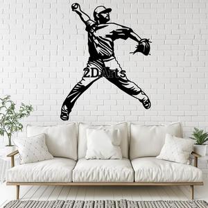 Baseball Player 2D Wall Art/Window Art - Digital STL & SVG Files for 3D Prin