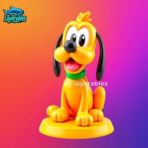 Pluto STL File – Cute 3D Printable Disney Dog – Chibi Cartoon Puppy Figure for Collectors – Kawaii A
