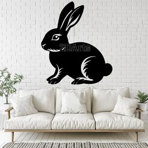 Rabbit 2D Wall Art/Window Art - Digital STL & SVG Files for 3D Printing and Laser Cutting