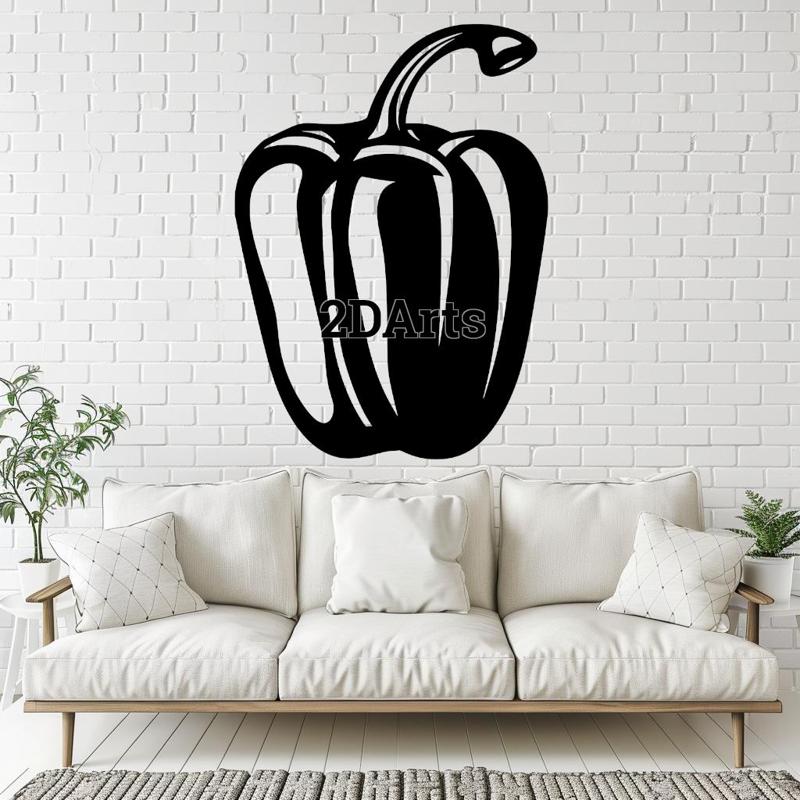 Pepper 2D Wall Art/Window Art - Digital STL & SVG File for 3D Printing or Laser Cutting