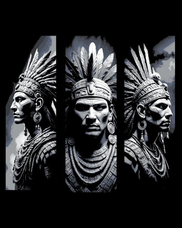 Statues of an Aztek Chief - Set of bookmarks