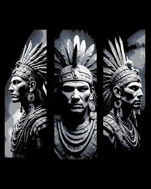 Statues of an Aztek Chief - Set of bookmarks