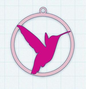 Circle Hummingbird Earring 1.stl