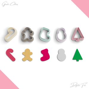 Christmas Outline Polymer Clay Cutter Package, 5 Models, 2 Cutter Version, 5 Sizes Included, No: 965
