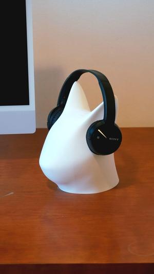 Headphone Stand Cat Head, Stylized & Minimalist