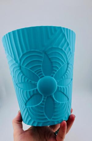 Patchwork 8 Petal Waste Basket