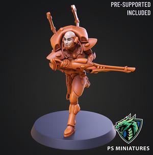 Space Elf Male Soldier Pose 3 - 5 Variants