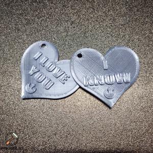 Hearts Necklace Set "I Love You" and "I Know" Star Wars reference