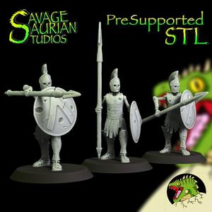 Skeleton Spartan Soldier Set - 3 Models - Presupported