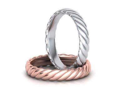 Braided Rope Band ring 4mm wide 3dmodel