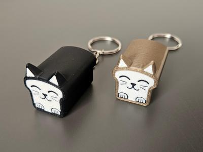 Cat bread keychain