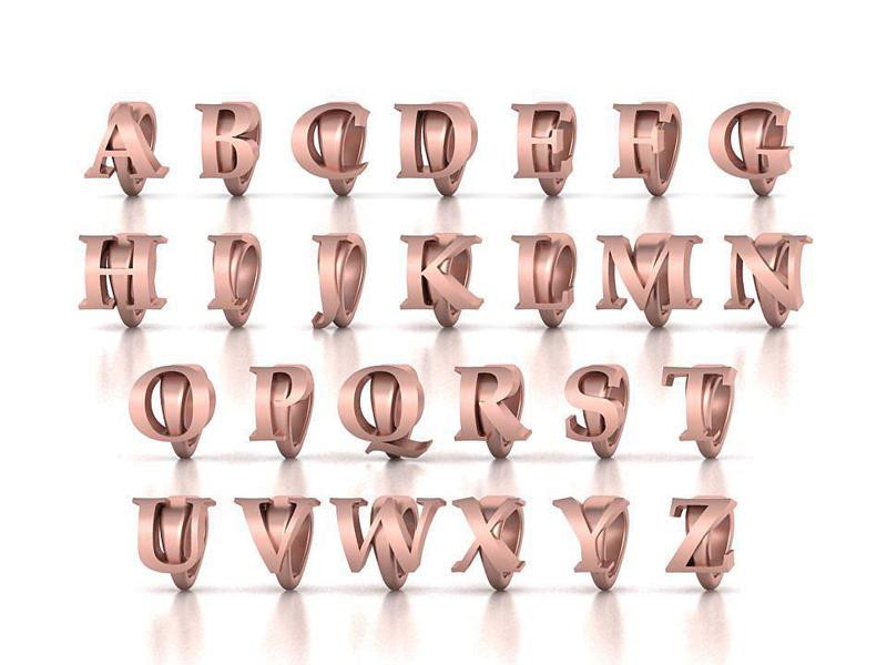 ALPHABET NECKLACE BAILS LETTER LOOPS DESIGN PACKAGE 3dmodels