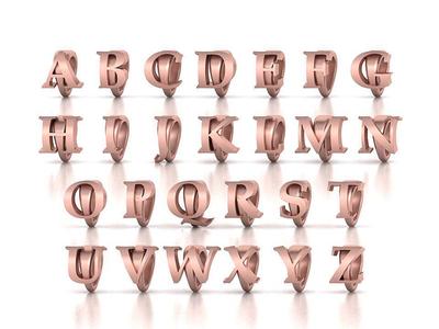 ALPHABET NECKLACE BAILS LETTER LOOPS DESIGN PACKAGE 3dmodels