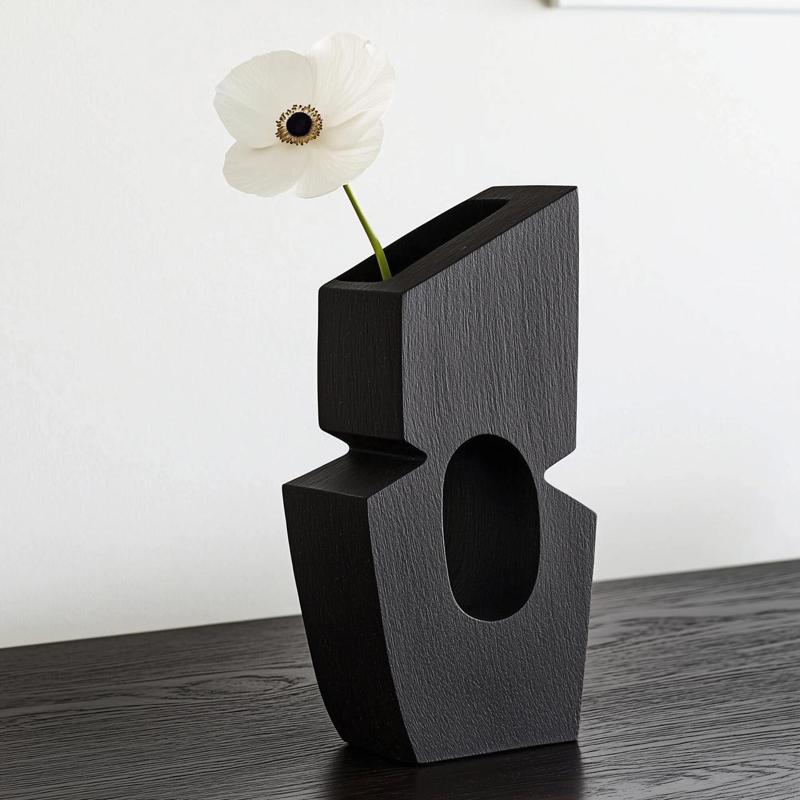 Modern Geometric Vase | Minimalist Sculptural 3D Printed Vase for Contemporary Home Decor