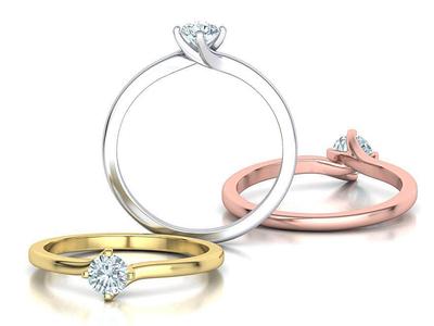 4 Claw Twisted Solitaire ring 3dmodel