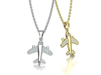 Airplane Diamond Pendant Traveller Own Design 3dprint Wax