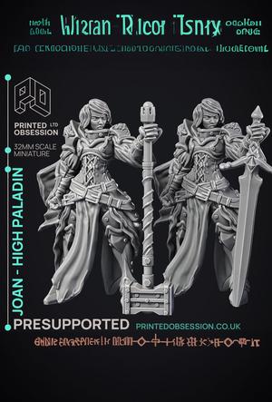 Joan - High Paladin - 2 Model - PRESUPPORTED - 32mm scale