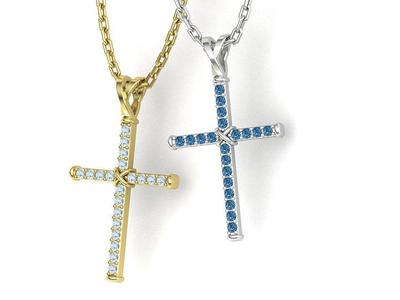 Cross Necklace Classic Diamond Pendant 3dmodel