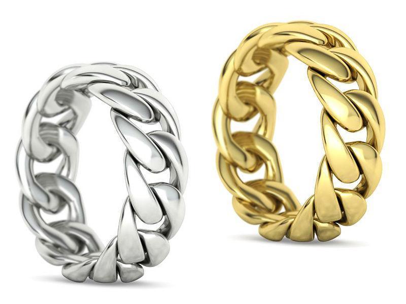 Cuban Chain Ring Miami Cuban Ring 3dmodel 5-12US sizes
