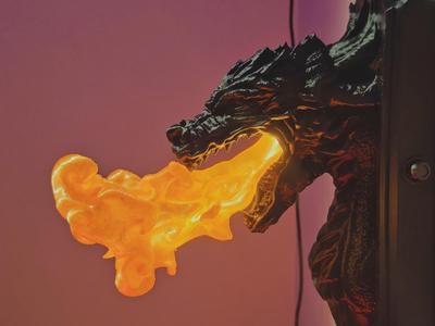 Wall Mounted Dragon Sconce - Fire Breather