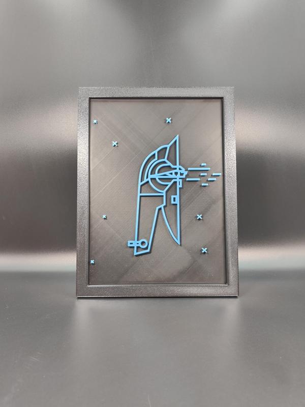 Star Wars Neon Line Art - Slave 1