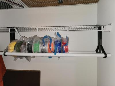 Hanging Spool Storage Rack (wire shelving)