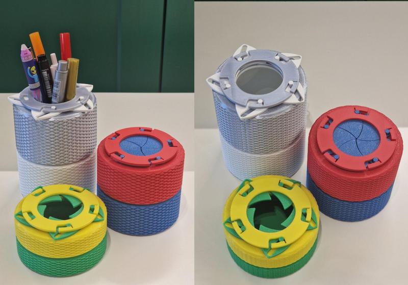 Iris Lid Mechanical Pen Jar Organizer