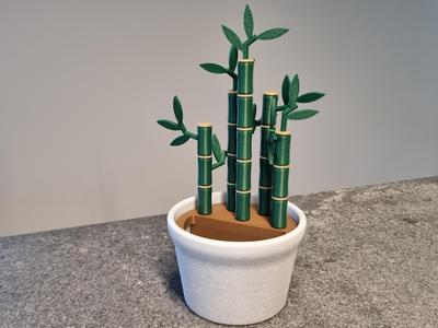 Modular Bamboo with Round Pot - Pen Holder