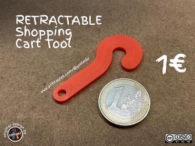 Retractable 1€ trolley tool | Unlock every trolley