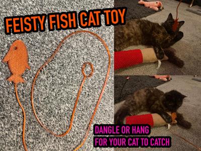 Feisty Fish Cat Toy (pull along, dangle or hang)