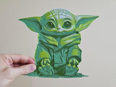 Star Wars (Inspired) "Baby Yoda Jedi Training" HueForge Grogu