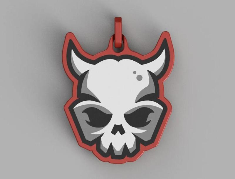 Horned Skull Keychain   