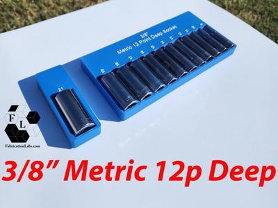 3/8" Metric 12p Deep socket holder, gridfinity