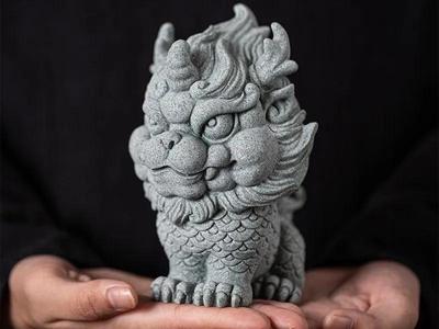瑞兽麒麟摆件模型 吉祥摆件 霸气国潮招财狮子
