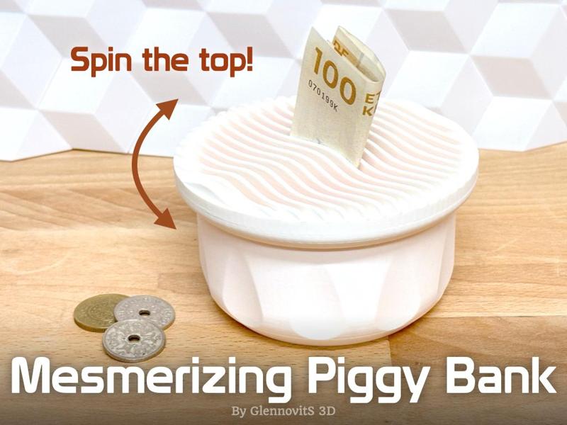 Mesmerizing Piggy Bank (twist/spin/fidget to enjoy the design!)