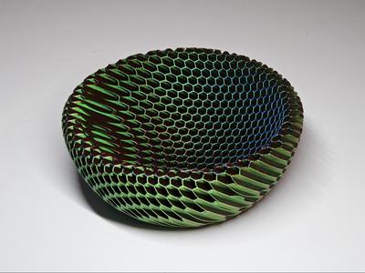 Hexagonal Pattern Bowl with Multicolor Gradient