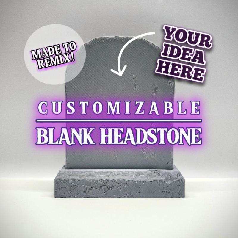 [REMIXABLE] Blank Headstone Stand-Up Tabletop Decoration :: HALLOWEEN 2024