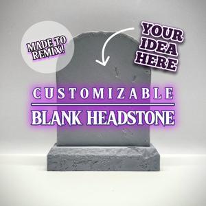 [REMIXABLE] Blank Headstone Stand-Up Tabletop Decoration :: HALLOWEEN 2024
