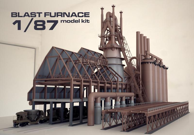 1:87/HO/OO Blast Furnace Model Kit