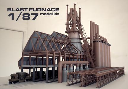 1:87/HO/OO Blast Furnace Model Kit