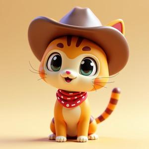 Cute Cowboy Ginger Cat