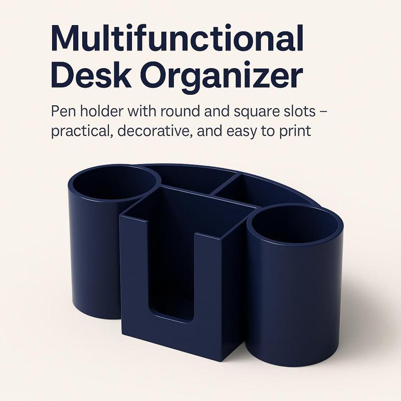 Multifunctional Desk Organizer – Rounded & Square Pen Holder Combo